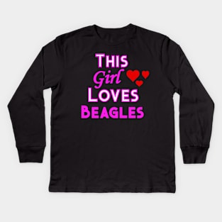 This Girl Loves Beagles Kids Long Sleeve T-Shirt